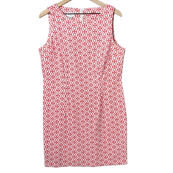 Alyx Limited Women’s Orange and White Geometric Print Sheath Tank Dress size 16 - Picture 1 of 11